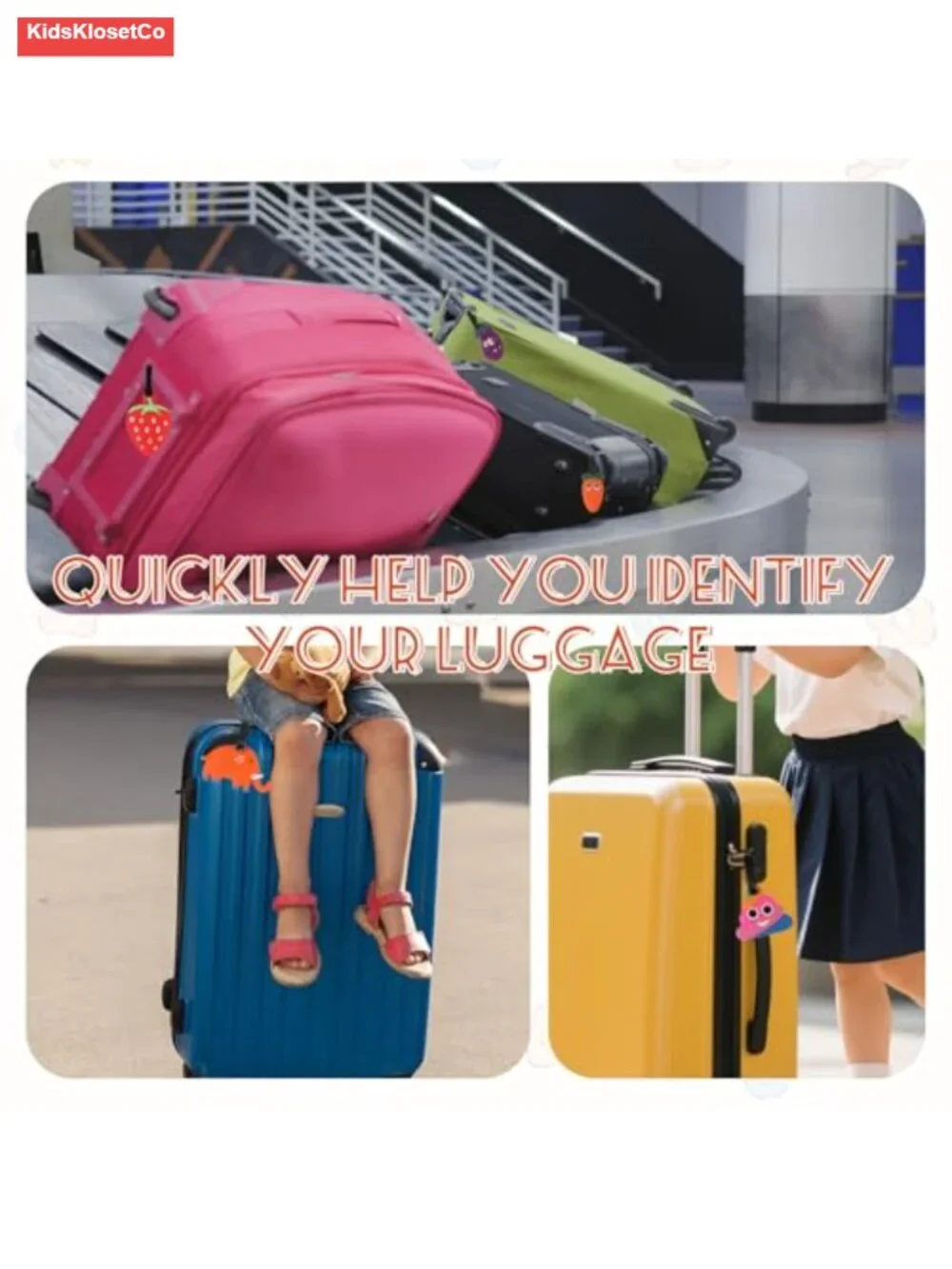 Cute 3D Luggage Tag - Durable PVC Suitcase ID Tag with Silicone Clasp